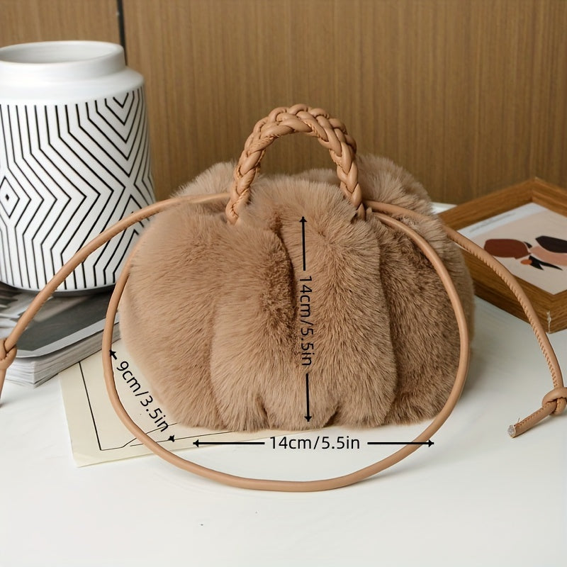 Modieuze effen kleur pluche tas