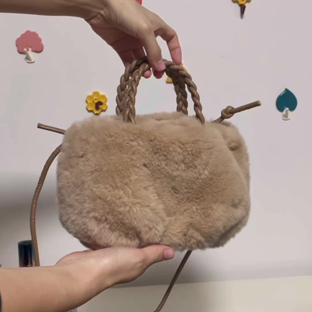 Modieuze effen kleur pluche tas