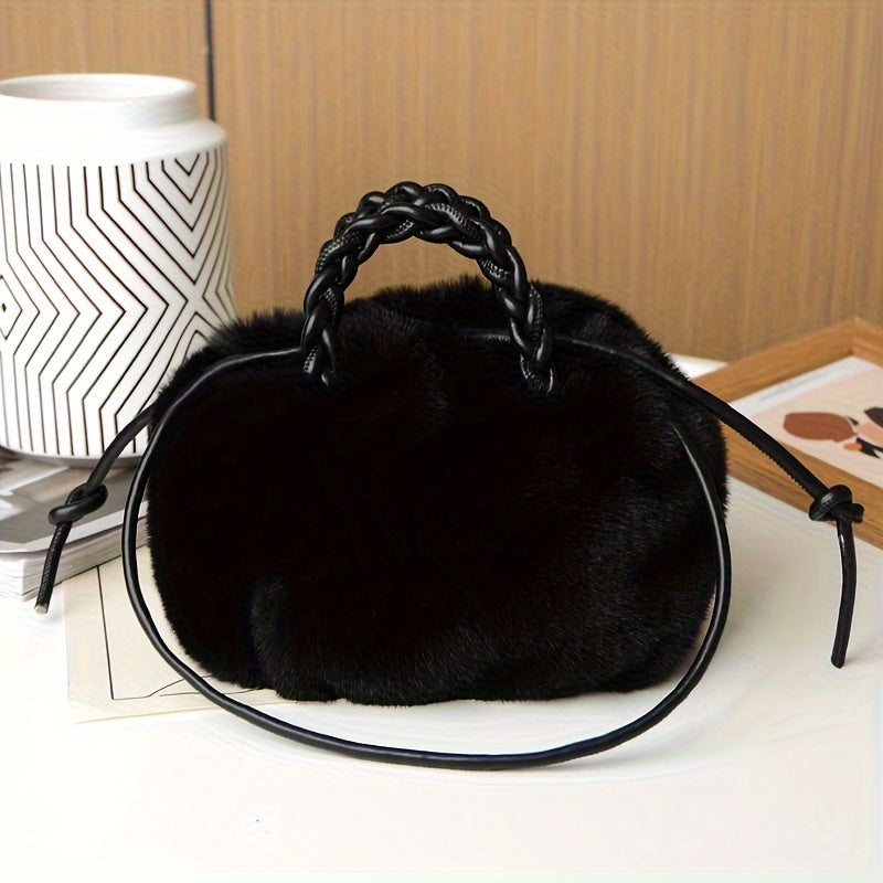 Modieuze effen kleur pluche tas