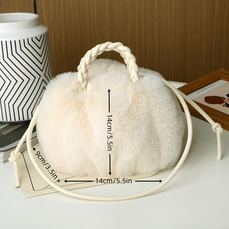 Modieuze effen kleur pluche tas